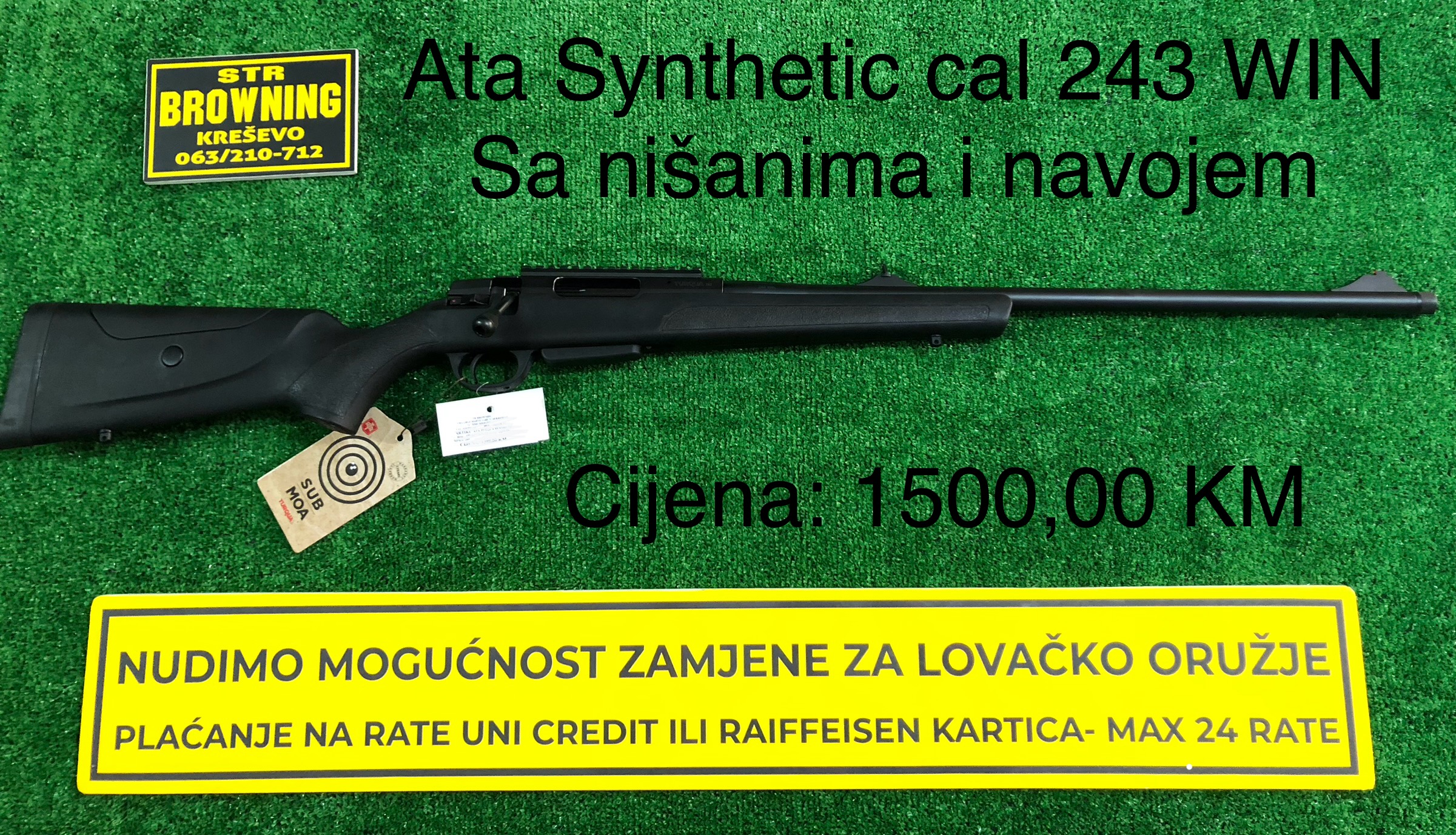 Ata Turqua Synthetic Black Cal 243 WIN